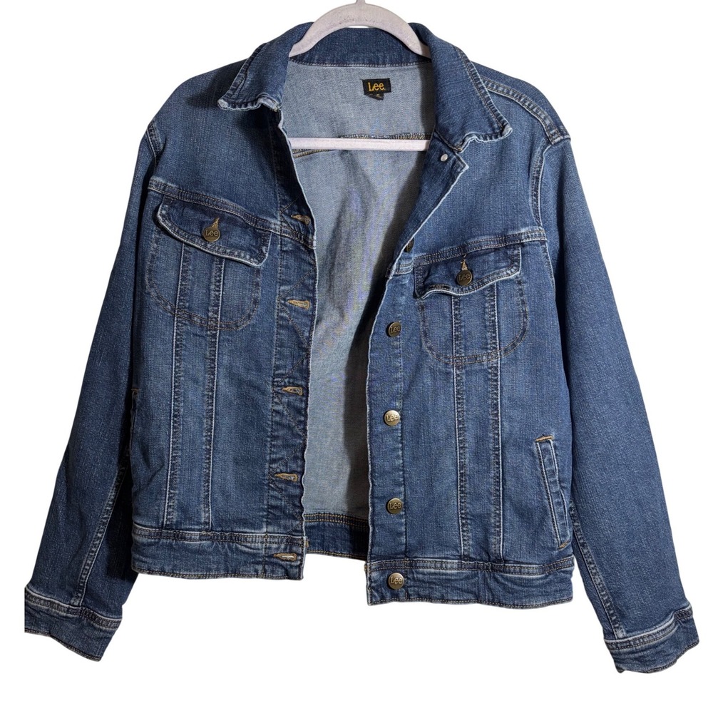 Lee Women's‎ Legendary Regaulr Fit Stretch Denim Jacket in Dark Wask Size Medium